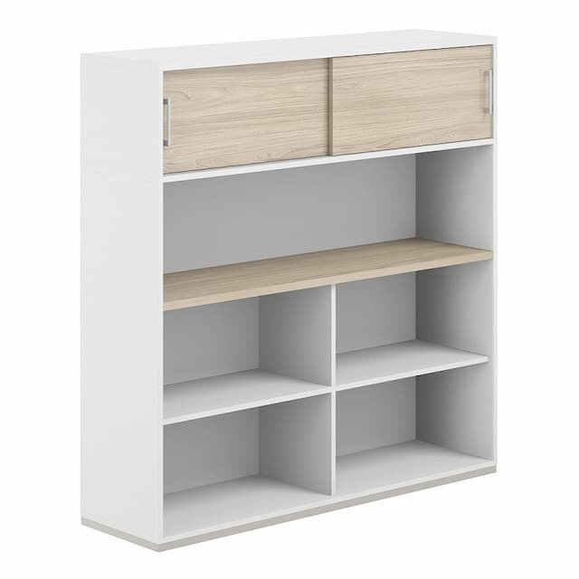 Стеллаж-комбо 1638 односторонний Norden Allegro AG.253.220.673.WH с антресолью и экраном ЛДСП