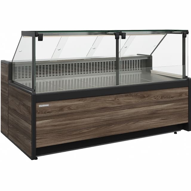 Витрина холодильная, динамика Carboma BAVARIA 3 GC111 VV 3,75-1 газлифт, без боковин (Темный дуб)