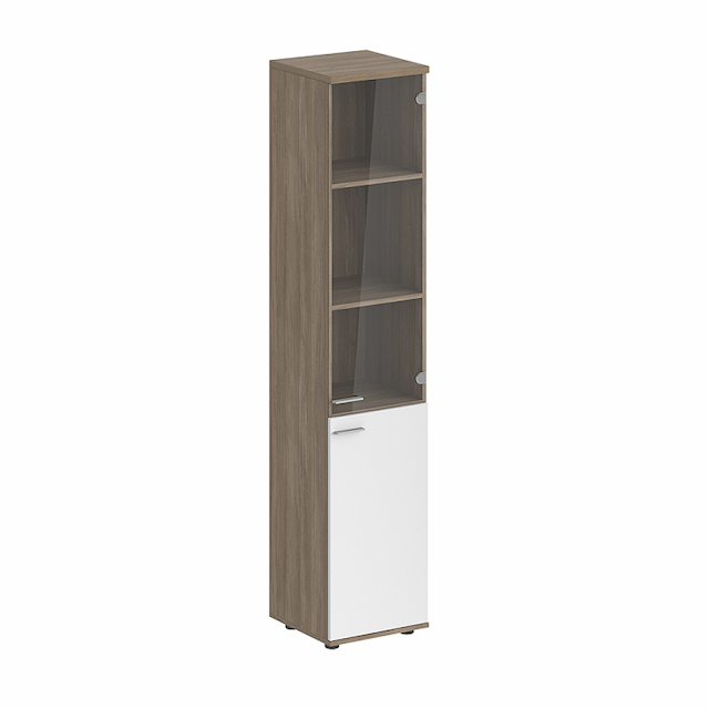 Шкаф высокий со стеклом правый Norden Сигма SG.812.OD.WH.GL.R