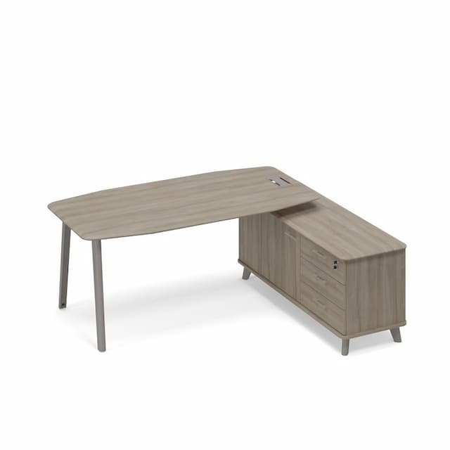 Стол на тумбе правый (тип 2) Юнитекс ТМ М1 110 ВЛ ВЛ ВЛ вяз либерти