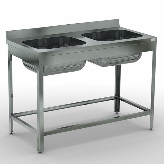 Ванна моечная цельнотянутая двухсекционная КОБОР ВМЦ/2-120/70