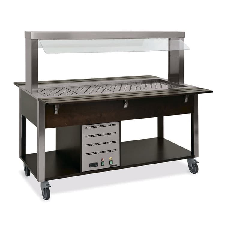 Стол Шведский тепловой (защитное стекло статичное) MetalCarrelli 6910.6-RAL (цвет по RAL)